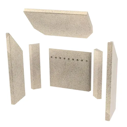 Vermiculite Innenauskleidung für Kaminofen Fireplace Paris Prag - Ersatzteil aus hochwertigem Vermiculite, ideal zur Verbesserung der Wärmeisolierung und Effizienz Ihres Kaminofens.