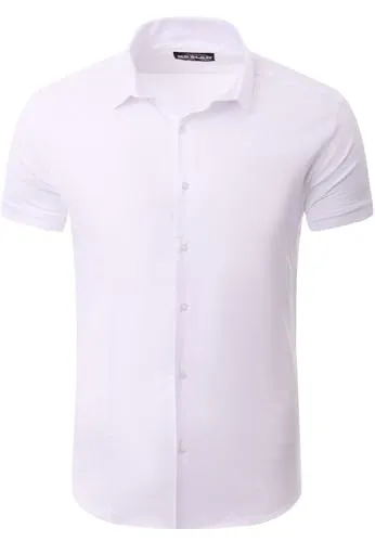 Reslad Herren Kurzarmhemd RS-7025 – Elegantes Freizeithemd in Weiß - Stylisches Kurzarmhemd für Herren in klassischem Weiß, ideal für den Sommer. Bügelleicht und tailliert, perfekt für Freizeit und Business. Hochwertige Baumwollmischung sorgt für angenehmen Tragekomfort.
