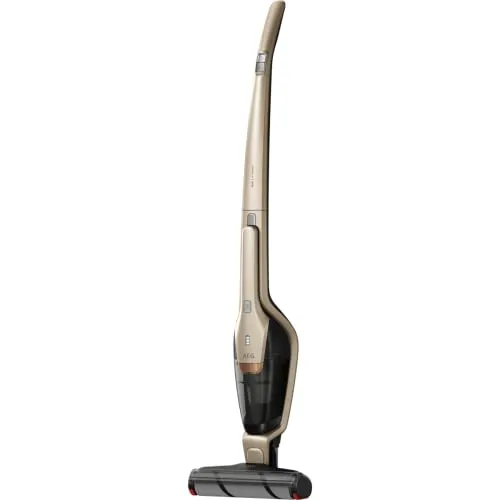 AEG Ergorapido QX8-1-45SM 2in1 Akku Staubsauger/beutellos/bis zu 45 Min. Laufzeit/freistehend / 180° Drehgelenk/schonende Bürstenrolle/Schmutzaufnahme großer Partikel/Gold