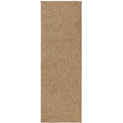 benuta Nest Waschbarer Kurzflor Teppich Enzo Hellbraun 80x240 cm - Moderner Kurzflor-Teppich aus robusten Kunstfasern, pflegeleicht und ideal für jeden Raum. Einfach in der Maschine bei 40°C waschbar und schont empfindliche Böden dank weichem Filz-Backing.