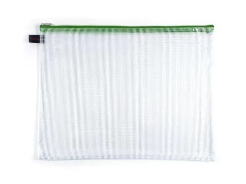 FolderSys Reißverschlussbeutel B4 - transparent/grün 40401-50
