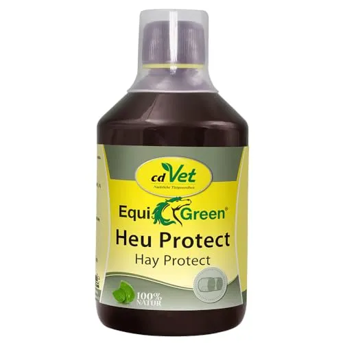 EquiGreen Heu Protect (500ml) - Innovatives Produkt zur Verbesserung der Heuqualität. Reduziert Staubbildung und sorgt für ein angenehmes Futtererlebnis. Einfach anzuwenden und sehr ergiebig – ideal für die tägliche Fütterung von Pferden.
