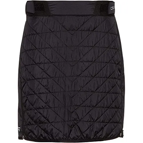 CMP Damenrock Schwarz L - Multifunktional und nachhaltig - Kleidung für intensive Outdoor-Aktivitäten, PFC-frei, wasserabweisend und mit umweltfreundlicher PrimaLoft-Isolierung aus recycelten Materialien. Anpassbare Taille für optimalen Tragekomfort.