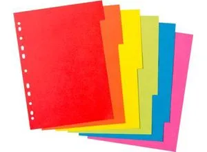 Kartonregister Herlitz, A4, blanko Taben, Euro-Lochung, Recycling-Karton, 1 Satz 6-teilig mit 6 Farben