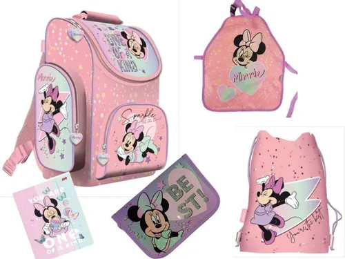 Minnie Mouse Schulrucksack für Mädchen - Stylischer Schulranzen mit Minnie Mouse Design, ergonomisch und leicht, ideal für Schule und Freizeit. Bietet großzügigen Stauraum und hohe Funktionalität für kleine Fans!