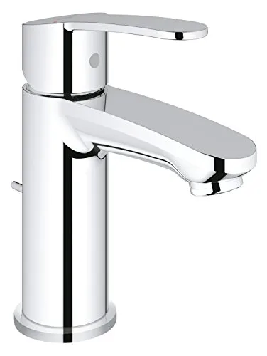 GROHE Eurostyle Cosmopolitan Einhand-Waschtischbatterie - Touch-On-Wasserhähne für Badezimmerwaschbecken, mit GROHE SILKMOVE für präzise Temperatureinstellung und flexible Anschlussschläuche für einfache Installation.