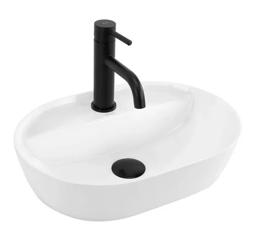 Rea Ovales Aufsatzwaschbecken Aura 42 White von wohnwerk.idee