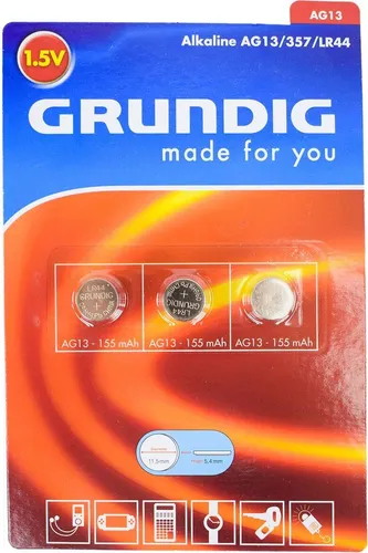 Grundig Knopfzellenbatterien 3-tlg. Alkaline, Lithium und Hearing Aid