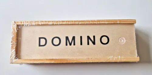 Domino Spielsteine in Holzbox 15x5x3 cm