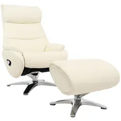 Mendler Relaxsessel mit Hocker HWC-K98AM - Relaxsessel mit drehbarer Liegefunktion und verstellbarem Fußhocker für ultimativen Komfort. Ideal zum Entspannen vor dem Fernseher oder mit einem Buch. Elegantes Design aus Leder und Kunstleder.