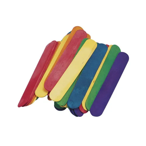 Bastelhölzer Spatel Holzstäbchen Eisstiel 150x20x2 mm, gemischt, Beutel 36 Stück