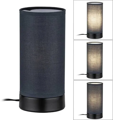 Tischleuchte Pia in Grau Schwarz - max. 25 Watt, stilvolles Design für stimmungsvolle Beleuchtung