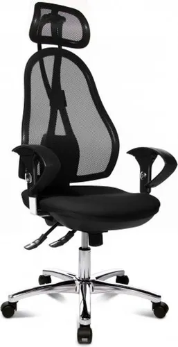 Topstar OP290UG20X Open Point SY Bürostuhl - Ergonomischer Schreibtischstuhl mit höhenverstellbaren Armlehnen und Kopfstütze, ideal für langes Sitzen. Atmungsaktiver Netzbezug und Punktsynchronmechanik für optimalen Komfort.
