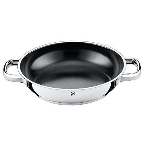 WMF Durado Servier- und Bratpfanne 24 cm, Induktion - Pfanne aus Cromargan Edelstahl mit keramischer Antihaftbeschichtung, ideal für fettfreies Braten und hitzebeständig bis 400°C. Perfekt für alle Herdarten, inklusive Induktion.