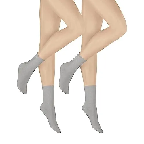Hudson Damen Socken Only 2-Pack Rollrand Silber 0502 35-38 von Hudson