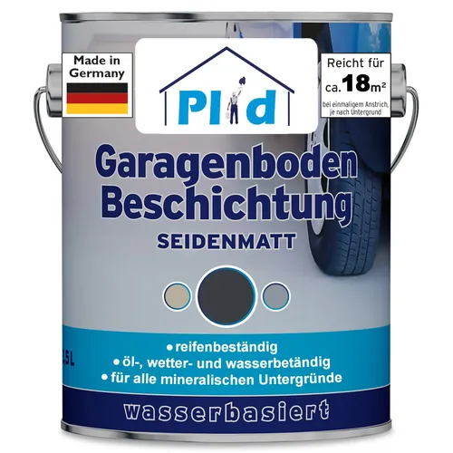 Garagenbodenbeschichtung 2,5L Anthrazit - Möbel- & Spezialfarben, schnelltrocknend und hochdeckend für eine langlebige, feuchtigkeitsbeständige Oberfläche in Garagen und Kellern.