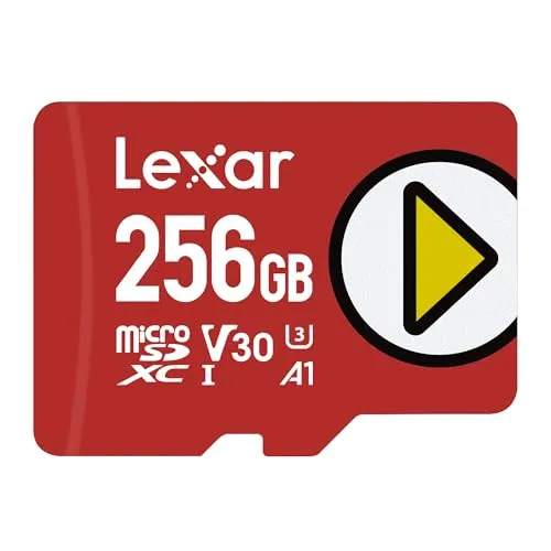 Lexar PLAY microSDXC 256GB - Schnelle und robuste Speicherlösung - Speicherkarten für hohe Kapazität und Geschwindigkeit, ideal für Smartphones und Kameras. Geschützt gegen Stöße und extreme Temperaturen.