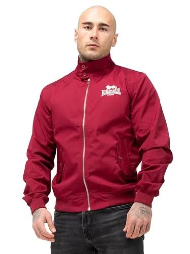Lonsdale Herren Classic Allwetterjacke - Cherry Red, Größe L - Funktionsjacken mit figurbetonter Slim Fit-Passform, aus hochwertiger Baumwolle und Polyester gefertigt, ideal für jedes Wetter und mit stylischem Innenfutter.