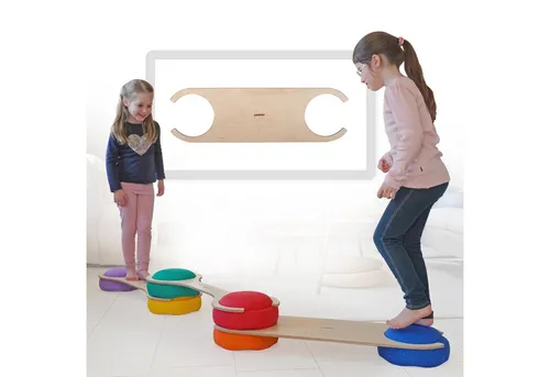 pedalo® Balanceboard Stapelbaustein Balanciersteg / Gleichgewicht Parcours / Kinder, Passend für original Stapelsteine, Breit