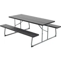 COSTWAY Bierzeltgarnitur klappbar 183cm - Robuste Bierzeltgarnitur mit HDPE-Tischplatte, ideal für drinnen und draußen. Platz für bis zu 8 Erwachsene und integriertes Schirmloch für Schatten. Klappbar für einfache Lagerung.