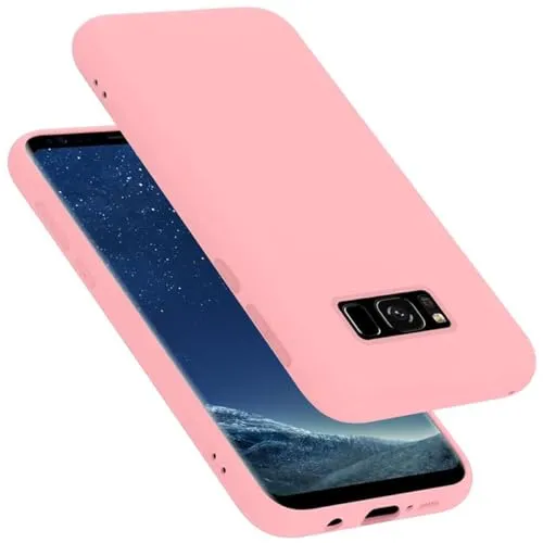 Cadorabo Hülle kompatibel mit Samsung Galaxy S8 Plus Hülle Silikon Handyhülle für Galaxy S8 Plus Case aus flüssigem Silikon- Kratzfeste und stoßfeste dünne TPU Schutzhülle - Liquid PINK