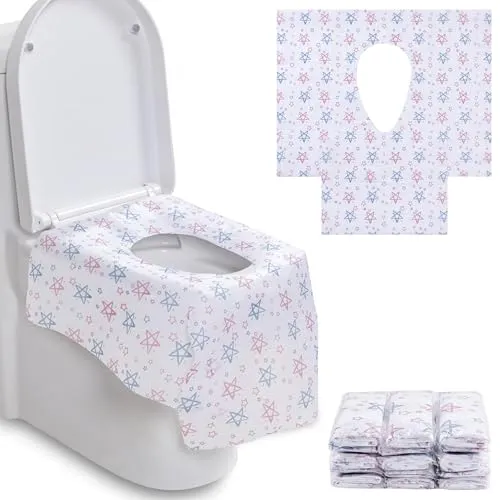 HBselect 30 pcs Einweg Toilettenauflagen Toilettenbezüge Übergroßer XL WC Toilette Auflage Toiletten Sitzbezug WC-Sitz Matte Toilettenpapier Pad Kinder und Erwachsene Super für Unterwegs Klo