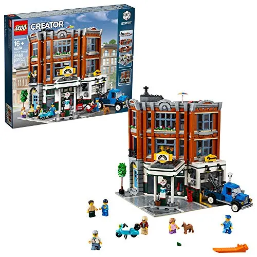 LEGO Creator Expert Corner Garage 10264 - Erleben Sie kreatives Bauen mit der 3-stöckigen Eckgarage im 1950er Jahre-Stil. Mit 2569 Teilen und 6 Minifiguren für endlosen Spielspaß – ideal für Fans ab 16 Jahren!
