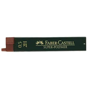 FABER-CASTELL SUPER-POLYMER Feinminen-Bleistiftminen schwarz 2H 0,5 mm, 12 St.