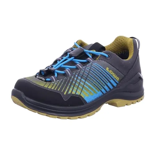 Lowa Carezza GTX LO JR turquoise/mustard (6984) 30 - Wanderschuhe für Kinder, leicht und atmungsaktiv mit GORE-TEX Membrane für wasserdichten Wetterschutz. Perfekt für kleine Abenteurer, die Komfort und Stabilität suchen.