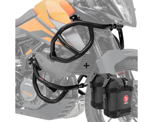 Motoguard Motor-Schutzhülle Set Sturzbügel + Taschen für KTM 390 Adventure 20-24 Schutzbügel schwa