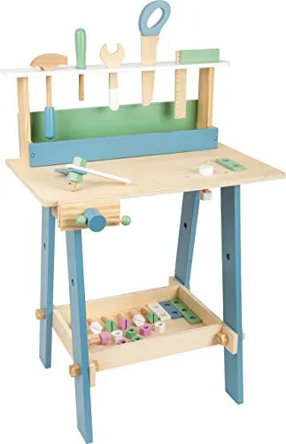 small Foot Werkbank Nordic aus Holz - Kunststoffspielzeug für kreative Kinder, inklusive umfangreichem Werkzeugzubehör für endlosen Spielspaß und Rollenspiel als Handwerker.