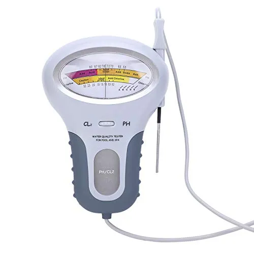 PH-Meter, Wasserqualitätstester, Multifunktionaler CL2-Chlor- und PH-Analysetester, Digitaler Chlortester mit Sonde, PH-Wassertester für Pool/Leitungswasser/Whirlpool/Trinkwasser/Aquarien 01