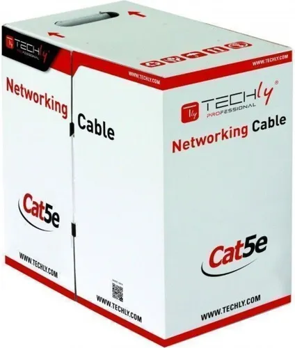 Techly ITP8-RIS-0305LO Netzwerkkabel F/UTP (FTP), 305 m - Multimedia - Hochwertiges CAT5e Netzwerkkabel für stabile Verbindungen mit geringer Störanfälligkeit, ideal für Zuhause und Büros.