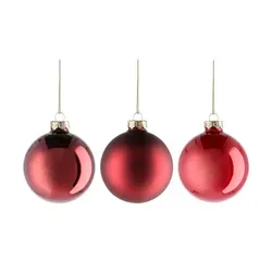 Kaemingk Weihnachtsbaumkugel Set, 16 Stück Glas 8cm in Weihnachtsrot/Ochsenblut - Weihnachtskugeln aus Glas im 16er Set, ideal zur stilvollen Dekoration Ihres Weihnachtsbaums oder als vielseitige Deko-Elemente für Tisch und Vasen.