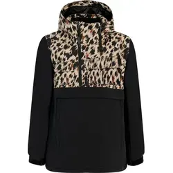 Protest Women's Prtviper Anorak - Skijacke für Damen, Größe M - Stylische Skijacke in Schwarz mit Leomuster, wind- und wasserdicht, ideal für Ski und Snowboard. Mit Schneefang und Belüftungs-RV für optimalen Komfort auf der Piste.