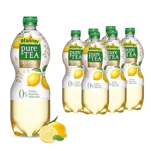 Pfanner Pure Tea Zitrone 6x1l, zuckerfreier Erfrischungsgenuss