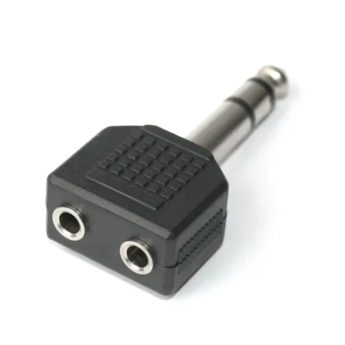 Y-Adapter 6,3mm Klinkenstecker 2x 3,5mm Buchse Klinke Stecker Verteiler Kupplung