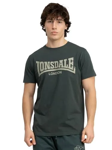 Lonsdale Male-Adult Fulwood T-Shirt, Green/Green, XXL