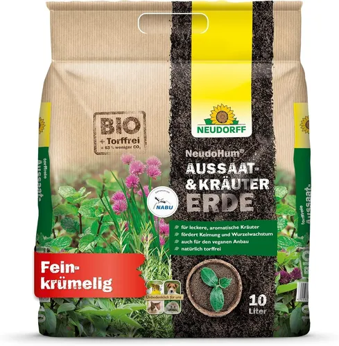Neudorff NeudoHum Aussaat- & KräuterErde 10L torffreie Erde Paprika Schnittlauch