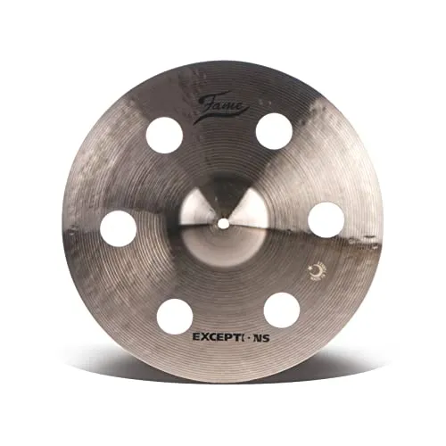Fame Masters 16 Zoll B20 Holey Crash Becken, Handgehämmert, Medium Stärke, Traditional Finish, Ausgewogener und Explosiver Sound