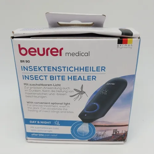 Beurer BR 90 Insektenstichheiler - zur schnellen Linderung von Juckreiz und Schwellungen, ohne chemische Stoffe, mit zuschaltbarem Licht für die Anwendung im Dunkeln