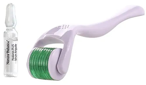 Set Microneedling Roller + Hyaluron PLUS 15 Ampullen Serum Needling 0,25mm Hydra Derma Gesicht 540 Nadeln Hyaluronsäure vegan Made in Germany