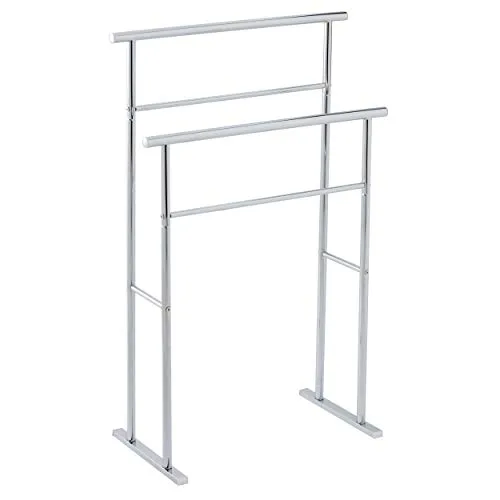 Spirella Handtuchständer Bridge - Eleganter Handtuchständer aus verchromtem Metall in Edelstahl-Optik, ideal für Ihr Badezimmer. Mit 2 Handtuchstangen bietet er praktischen Stauraum und einen modernen Look.