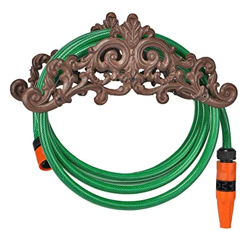 Gravidus Gartenschlauchhalter aus Gusseisen im Antik Design - Witterungsbeständiger Gartenschlauchhalter aus Gusseisen mit elegantem Antik-Design. Ideal zur praktischen Aufbewahrung und Ordnung im Garten. Maße: ca. 35,5 x 14 x 15,5 cm (BxTxH).