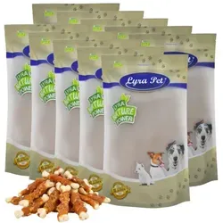 Lyra Pet® Calciumknochen mit Hühnerbruststreifen 10 kg - Hundefutter - Nährstoffreicher Snack für Hunde, kombiniert intensiven Kaugenuss mit hohem Calciumgehalt zur Stärkung von Knochen und Zähnen. Ideal für alle Rassen und Altersgruppen, auch für empfindliche Mägen.