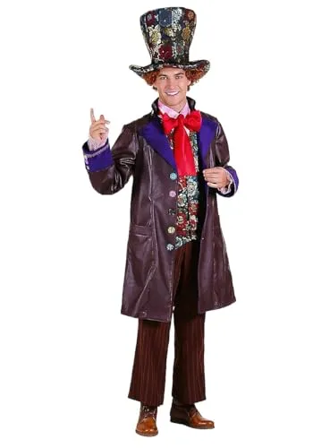 Thetru Herren Kostüm verrückter Hutmacher für Karneval & Fasching Gr. 3XL