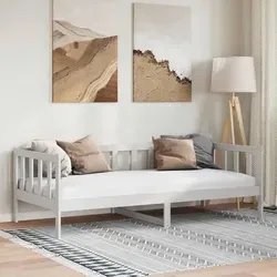 vidaXL Tagesbett Weiß Massivholz Kiefer 90x200 cm - Multifunktionales Tagesbett aus massivem Kiefernholz, ideal als Sofa und Bett für Übernachtungsgäste. Robust, stabil und ein echter Blickfang für jedes Zimmer.