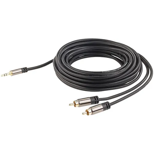 auvisio Premium-Stereo-Kabel 3,5-mm-Klinke auf 2 Cinch-Stecker, 5 m, vergoldet
