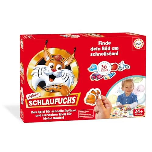 Educa - Spiel Schlaufuchs Kleiner 36 Bilder | Lernspiel | Familienspiel | Das Brettspiel für Kinder hilft, die visuelle Wahrnehmung und Reflexe zu schärfen | Familienspiele ab 2 Jahren (20057)