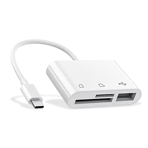 USB C auf Micro SD TF Speicher Kartenleser, Kompatibel Mit iPad Pro, MacBook Pro/Air, 3-in-1 USB Kamera, Adapter für Dell XPS, Samsung Galaxy S10/S9 und Mehr Geräte